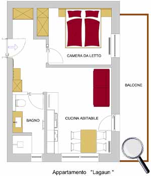 Disposizione - Appartamento Lagaun - Maso Tumlhof