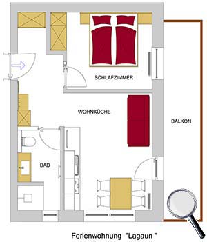 Grundriss - Ferienwohnung Lagaun - Tumlhof