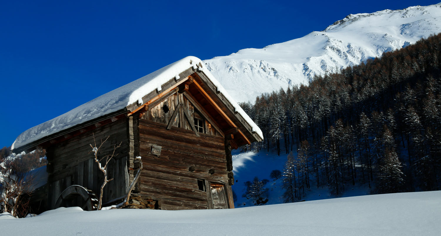 Verschneite Winterlandschaft Schnalstal
